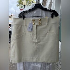 10 Crosby Derek Lam Cream Skirt 18 NWT